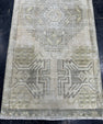 Turkish Mini Rug Oriental Hand Knotted Vintage Rug  1'5'' x  3'1'' #12237