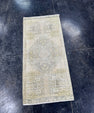 Turkish Mini Rug Oriental Hand Knotted Vintage Rug  1'5'' x  3'1'' #12237