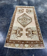 Turkish Mini Rug Oriental Hand Knotted Vintage Rug  1'5'' x  3'3'' #12236