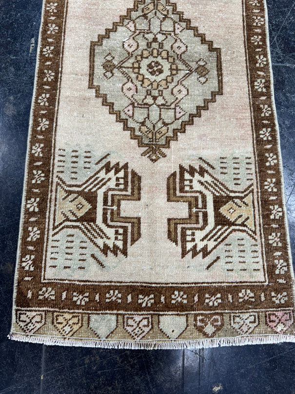 Turkish Mini Rug Oriental Hand Knotted Vintage Rug  1'5'' x  3'3'' #12236