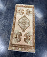 Turkish Mini Rug Oriental Hand Knotted Vintage Rug  1'5'' x  3'3'' #12236
