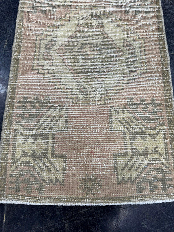 Turkish Mini Rug Oriental Hand Knotted Vintage Rug  1'8'' x  2'10'' #12235