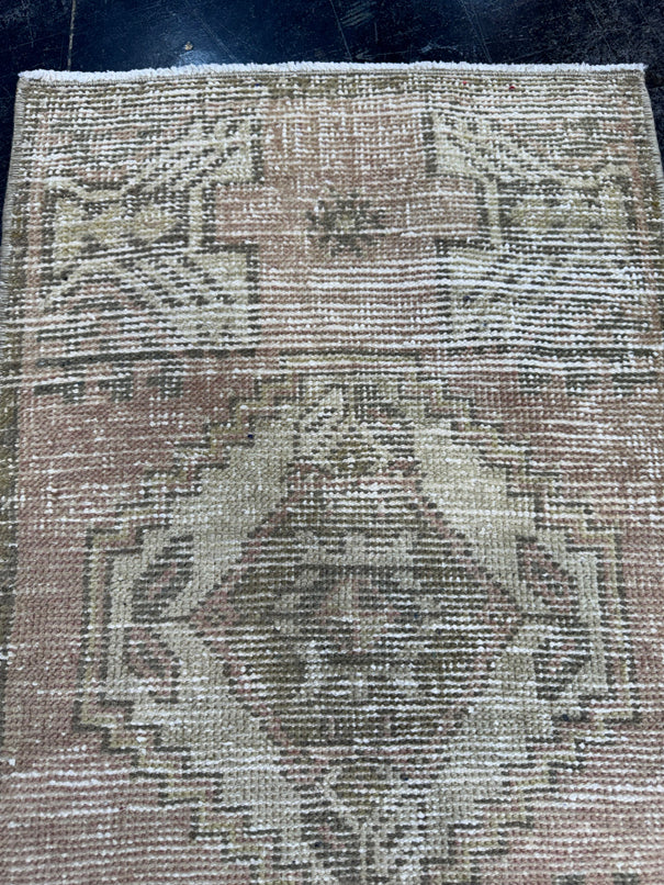 Turkish Mini Rug Oriental Hand Knotted Vintage Rug  1'8'' x  2'10'' #12235
