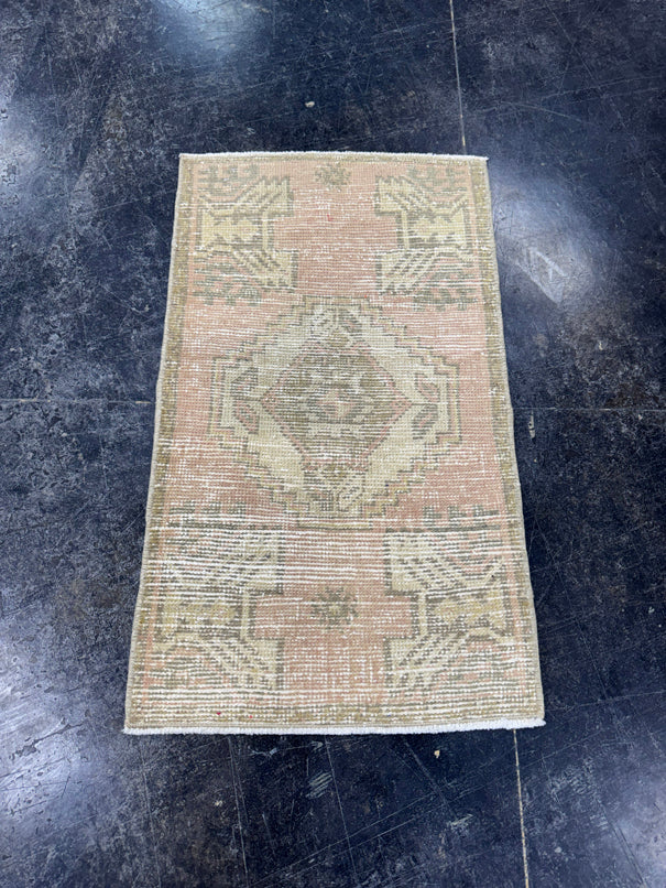 Turkish Mini Rug Oriental Hand Knotted Vintage Rug  1'8'' x  2'10'' #12235
