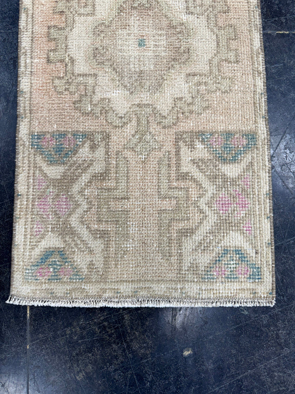 Turkish Mini Rug Oriental Hand Knotted Vintage Rug  1'5'' x  2'10'' #12233