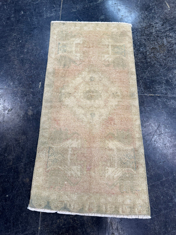 Turkish Mini Rug Oriental Hand Knotted Vintage Rug  1'5'' x  3' #12232