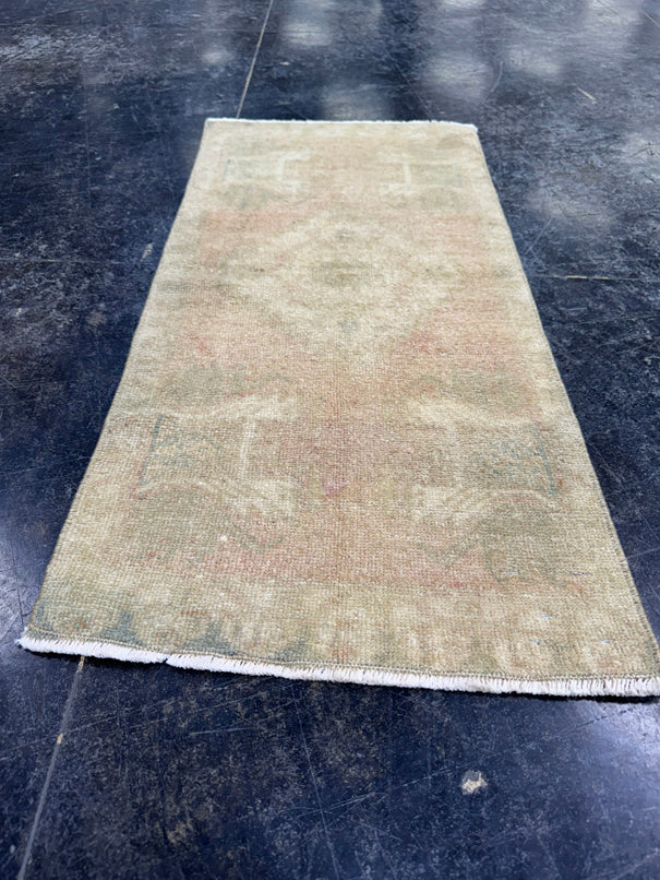 Turkish Mini Rug Oriental Hand Knotted Vintage Rug  1'5'' x  3' #12232