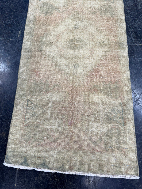 Turkish Mini Rug Oriental Hand Knotted Vintage Rug  1'5'' x  3' #12232