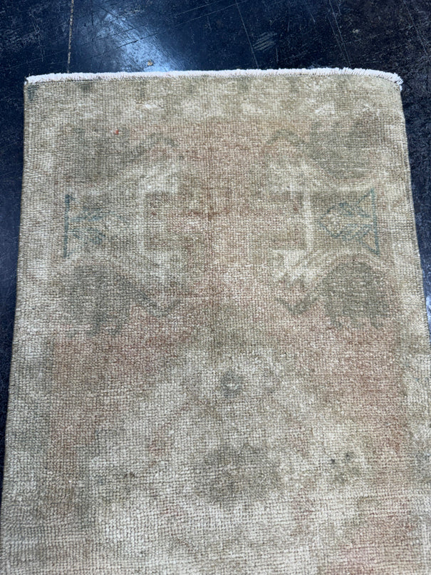 Turkish Mini Rug Oriental Hand Knotted Vintage Rug  1'5'' x  3' #12232