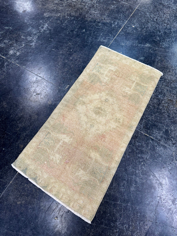 Turkish Mini Rug Oriental Hand Knotted Vintage Rug  1'5'' x  3' #12232