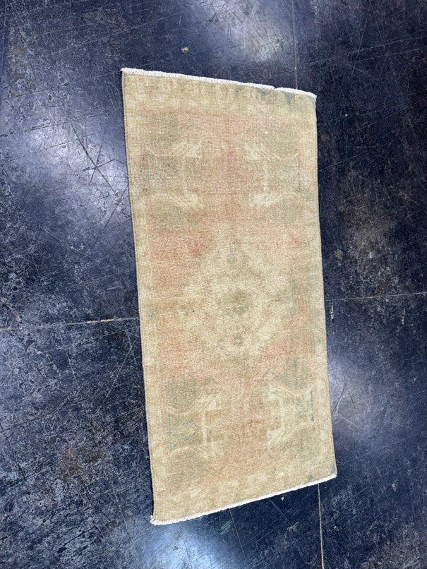 Turkish Mini Rug Oriental Hand Knotted Vintage Rug  1'5'' x  3' #12232