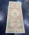 Turkish Mini Rug Oriental Hand Knotted Vintage Rug  1'4'' x  3'3'' #12230