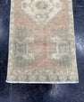 Turkish Mini Rug Oriental Hand Knotted Vintage Rug  1'4'' x  3'3'' #12230