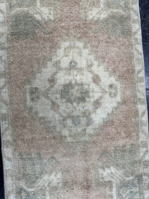 Turkish Mini Rug Oriental Hand Knotted Vintage Rug  1'4'' x  3'3'' #12230