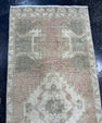 Turkish Mini Rug Oriental Hand Knotted Vintage Rug  1'4'' x  3'3'' #12230