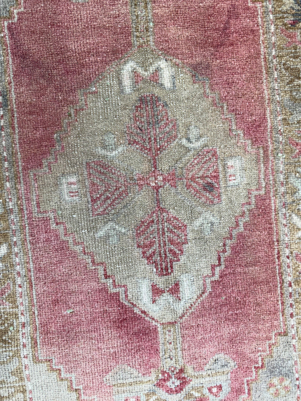 Turkish Mini Rug Oriental Hand Knotted Vintage Rug  1'6'' x  3' #12229