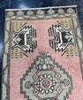 Turkish Mini Rug Oriental Hand Knotted Vintage Rug  1'8'' x  3'4'' #12228