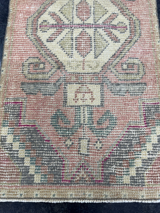 Turkish Mini Rug Oriental Hand Knotted Vintage Rug  1'8'' x  3'4'' #12226