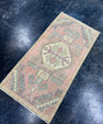 Turkish Mini Rug Oriental Hand Knotted Vintage Rug  1'8'' x  3'4'' #12226