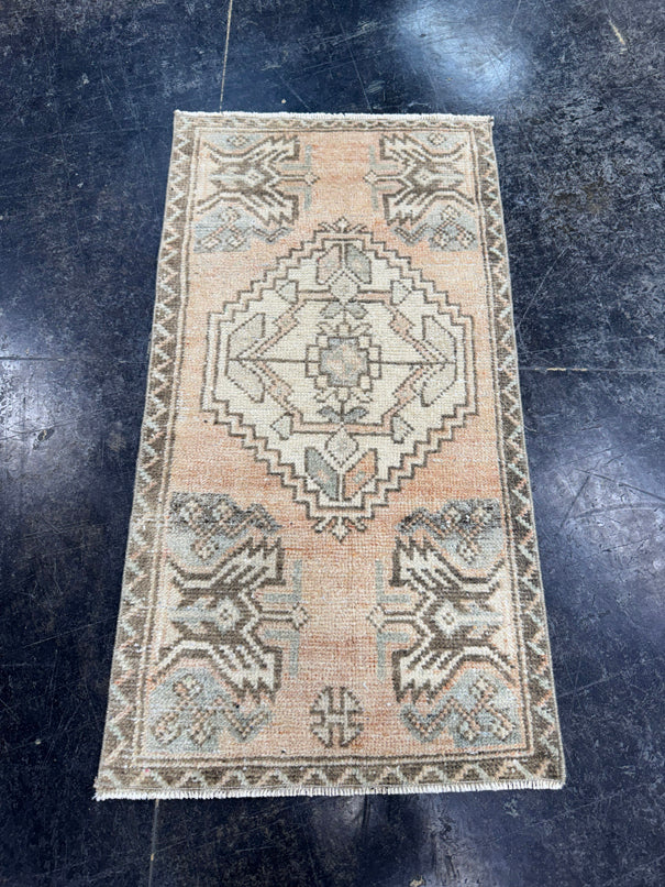 Turkish Mini Rug Oriental Hand Knotted Vintage Rug  1'6'' x  2'10'' #12225