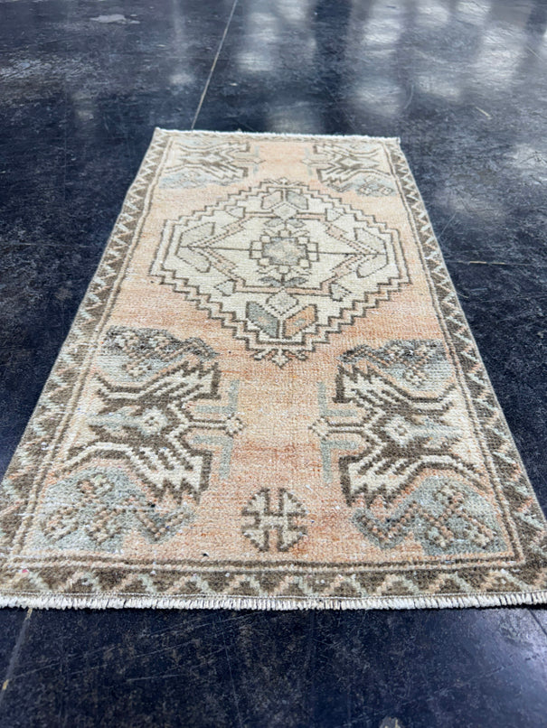 Turkish Mini Rug Oriental Hand Knotted Vintage Rug  1'6'' x  2'10'' #12225