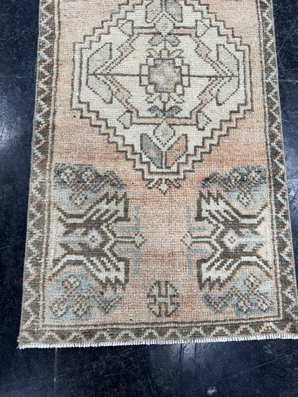 Turkish Mini Rug Oriental Hand Knotted Vintage Rug  1'6'' x  2'10'' #12225