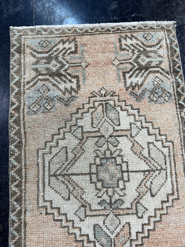 Turkish Mini Rug Oriental Hand Knotted Vintage Rug  1'6'' x  2'10'' #12225