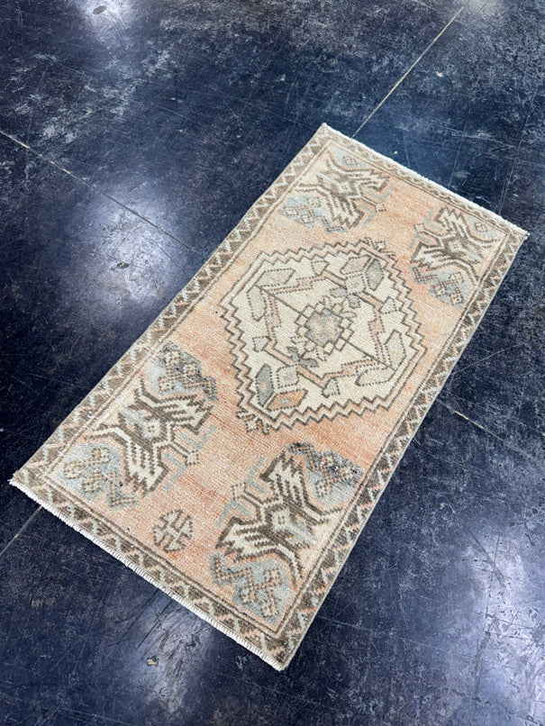 Turkish Mini Rug Oriental Hand Knotted Vintage Rug  1'6'' x  2'10'' #12225