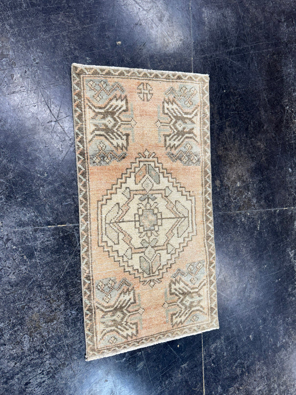 Turkish Mini Rug Oriental Hand Knotted Vintage Rug  1'6'' x  2'10'' #12225