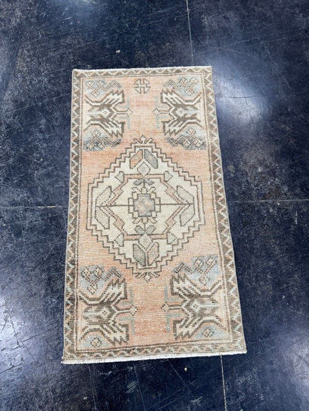 Turkish Mini Rug Oriental Hand Knotted Vintage Rug  1'6'' x  2'10'' #12225