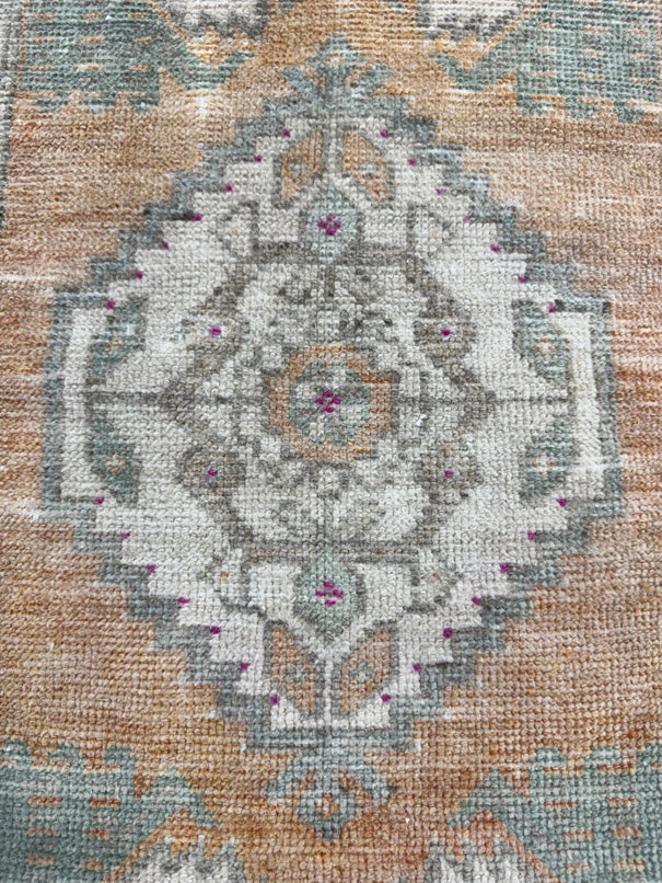 Turkish Mini Rug Oriental Hand Knotted Vintage Rug  1'5'' x  3' #12224