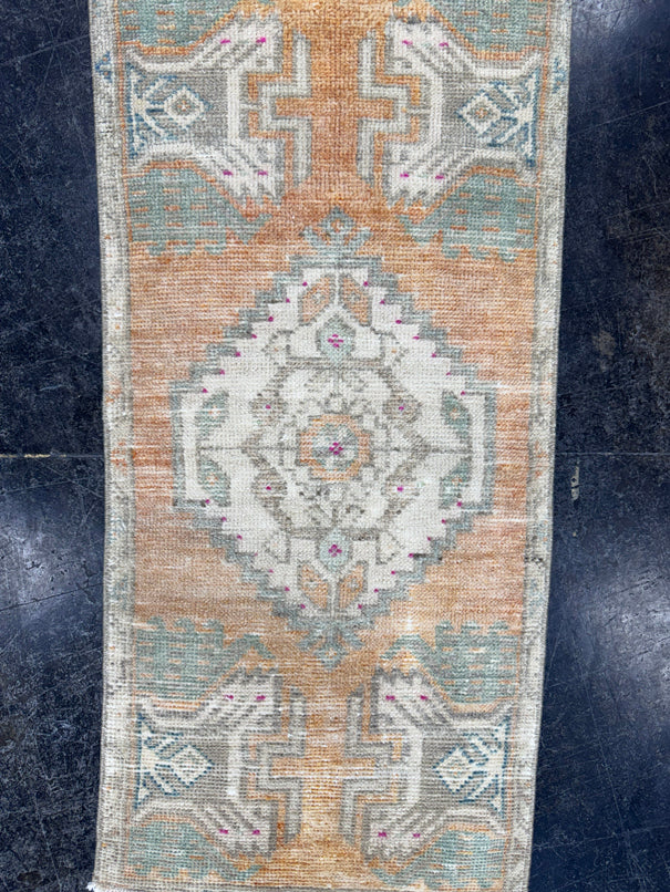 Turkish Mini Rug Oriental Hand Knotted Vintage Rug  1'5'' x  3' #12224