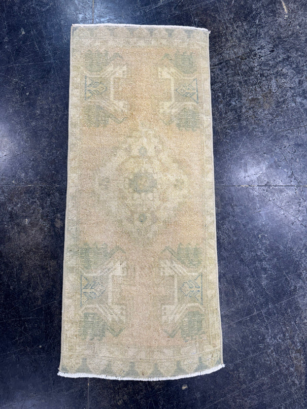 Turkish Mini Rug Oriental Hand Knotted Vintage Rug  1'5'' x  3'4'' #12221