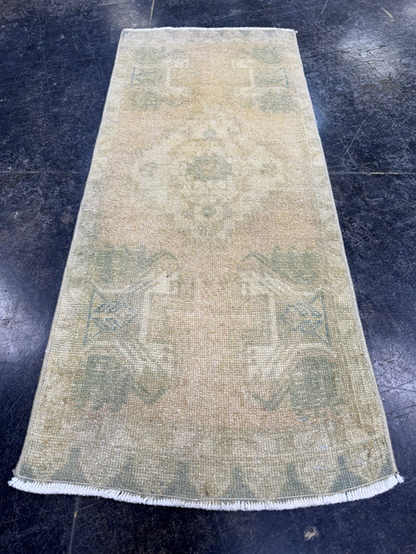 Turkish Mini Rug Oriental Hand Knotted Vintage Rug  1'5'' x  3'4'' #12221