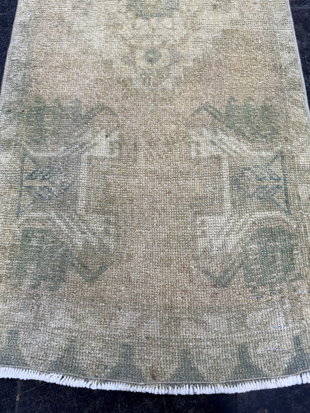 Turkish Mini Rug Oriental Hand Knotted Vintage Rug  1'5'' x  3'4'' #12221
