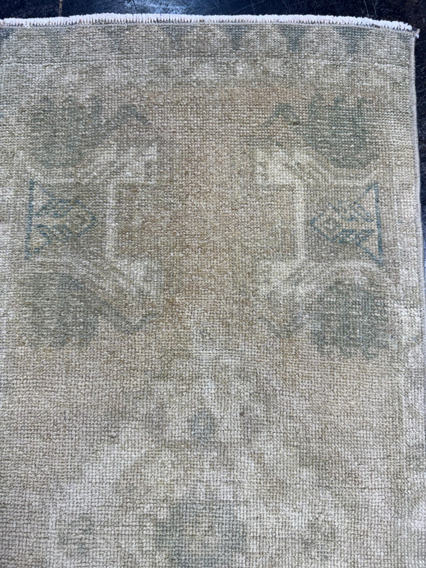 Turkish Mini Rug Oriental Hand Knotted Vintage Rug  1'5'' x  3'4'' #12221