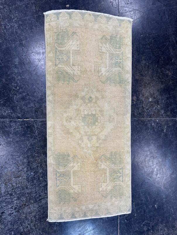 Turkish Mini Rug Oriental Hand Knotted Vintage Rug  1'5'' x  3'4'' #12221