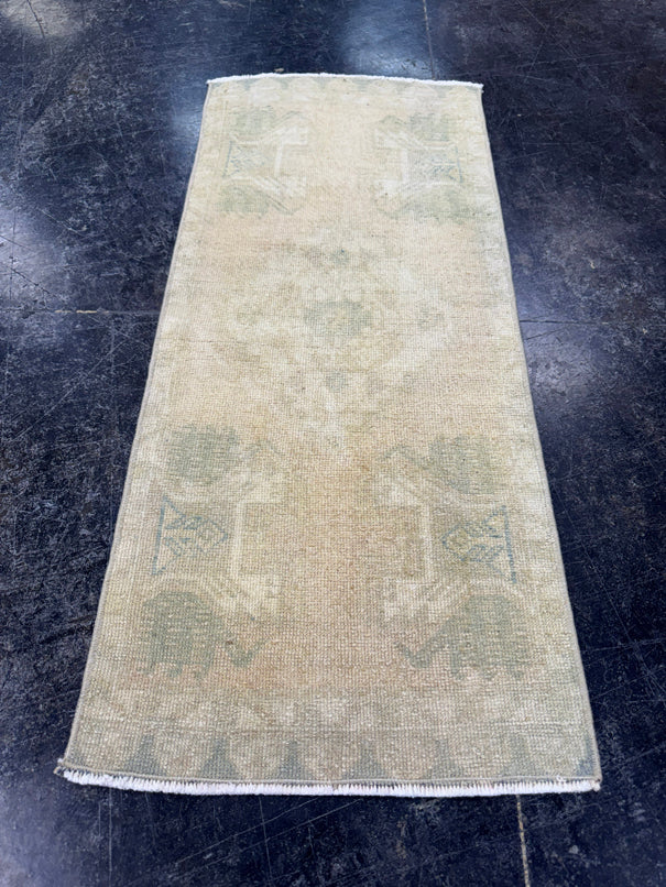 Turkish Mini Rug Oriental Hand Knotted Vintage Rug  1'5'' x  3'4'' #12221
