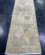Turkish Mini Rug Oriental Hand Knotted Vintage Rug  1'4'' x  3'4'' #12223