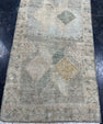 Turkish Mini Rug Oriental Hand Knotted Vintage Rug  1'4'' x  3'4'' #12223