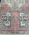 Turkish Mini Rug Oriental Hand Knotted Vintage Rug  1'6'' x  3' #12219