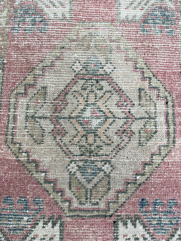 Turkish Mini Rug Oriental Hand Knotted Vintage Rug  1'6'' x  3' #12219