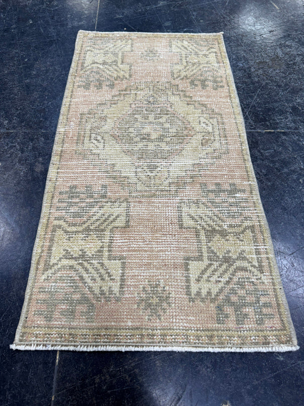 Turkish Mini Rug Oriental Hand Knotted Vintage Rug  1'6'' x  2'11'' #12218