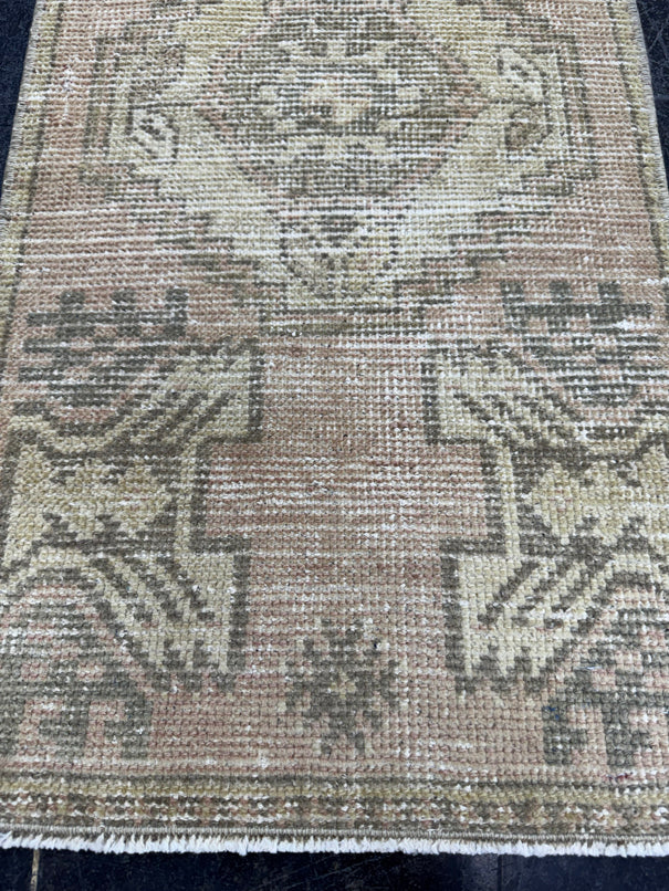 Turkish Mini Rug Oriental Hand Knotted Vintage Rug  1'6'' x  2'11'' #12218