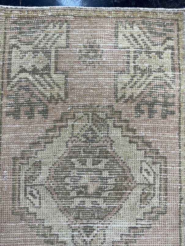 Turkish Mini Rug Oriental Hand Knotted Vintage Rug  1'6'' x  2'11'' #12218