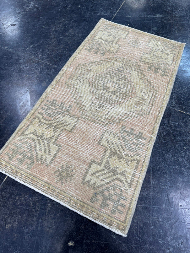 Turkish Mini Rug Oriental Hand Knotted Vintage Rug  1'6'' x  2'11'' #12218