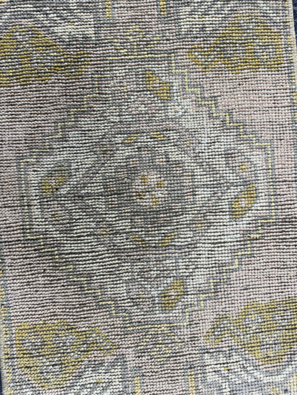 Turkish Mini Rug Oriental Hand Knotted Vintage Rug  1'6'' x  3'1'' #12217