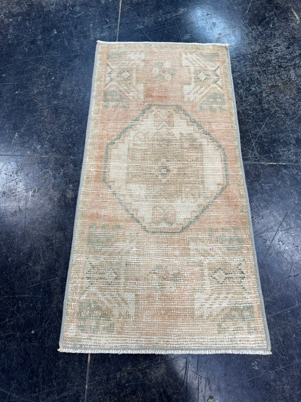 Turkish Mini Rug Oriental Hand Knotted Vintage Rug  1'5'' x  2'11'' #12216