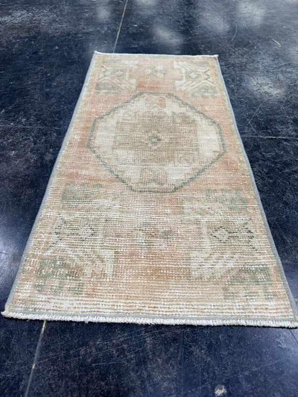 Turkish Mini Rug Oriental Hand Knotted Vintage Rug  1'5'' x  2'11'' #12216