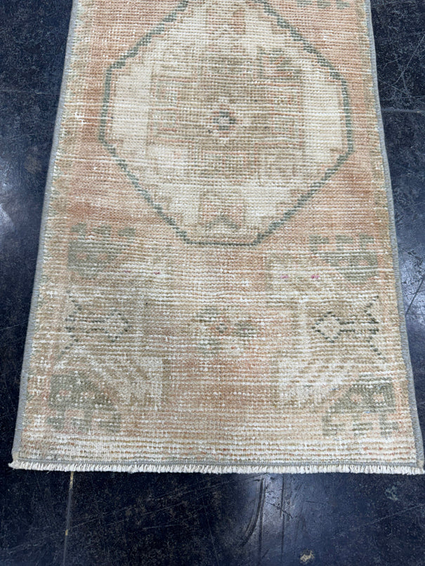 Turkish Mini Rug Oriental Hand Knotted Vintage Rug  1'5'' x  2'11'' #12216